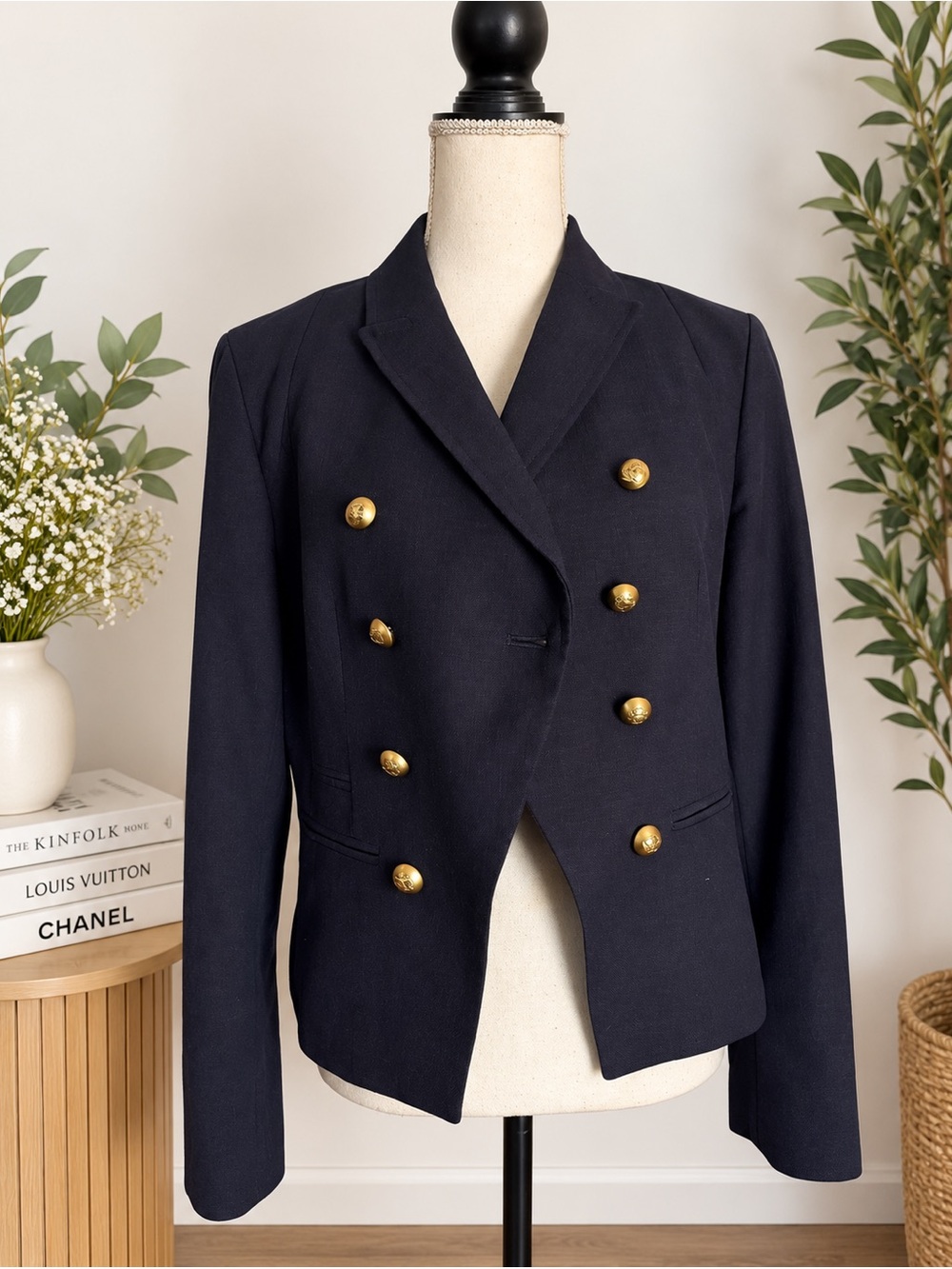 Banana Republic Classic Double-Breasted Navy Women's Blazer